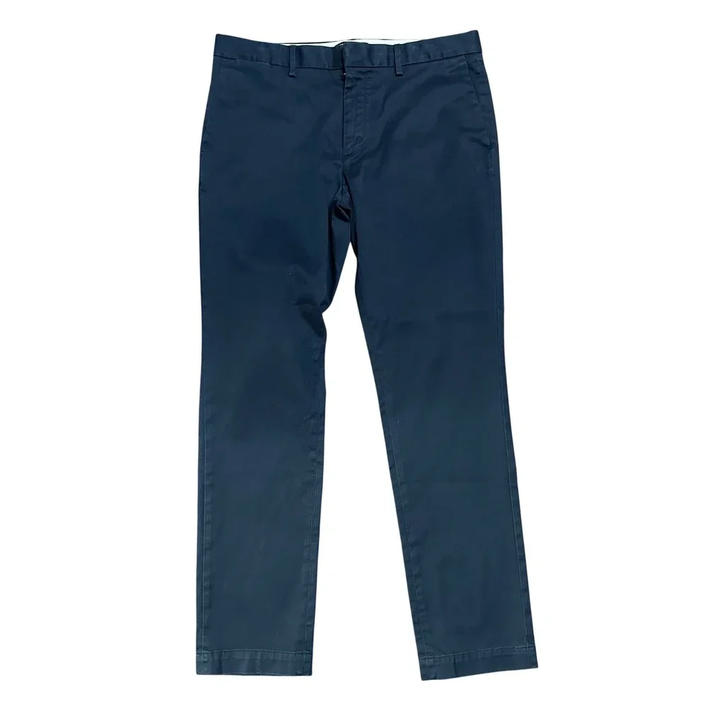 Banana Republic Fulton Chino Skinny Fit Navy Blue Pants Size 34x32 Preppy Classi